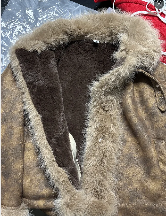 Autumn and Winter Coat with A Stylish Fur Patchwork Design Women's Biker Jacket Leather and Fur Integrated Jacket