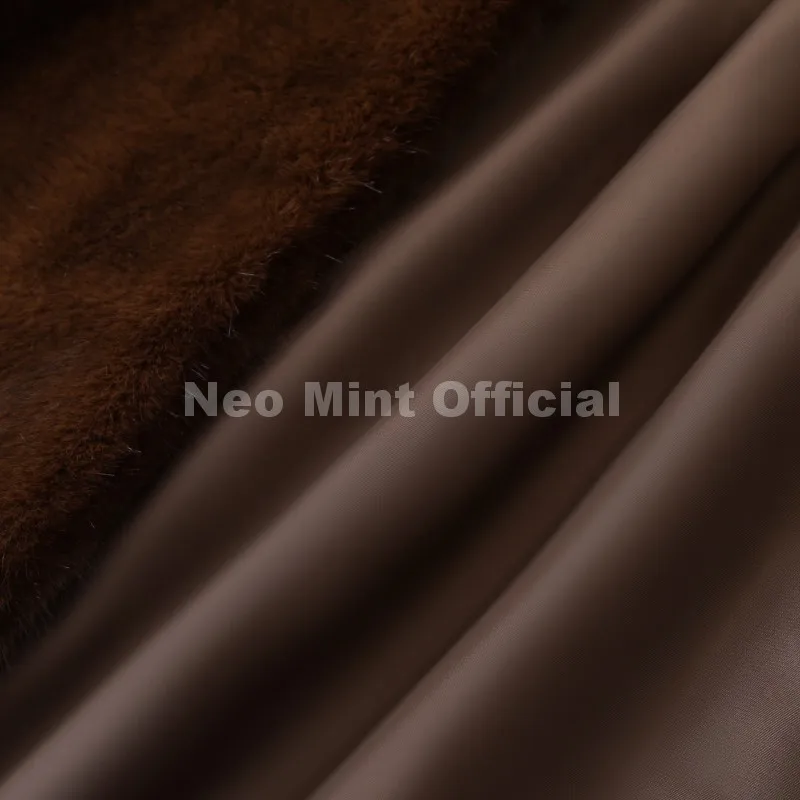 Neo Mint Cool Street Girls Fashion Brown Faux Fur Jacket Women Luxury Fake Mink Fur Coat 2025 Autumn Winter Warm Short Overcoat