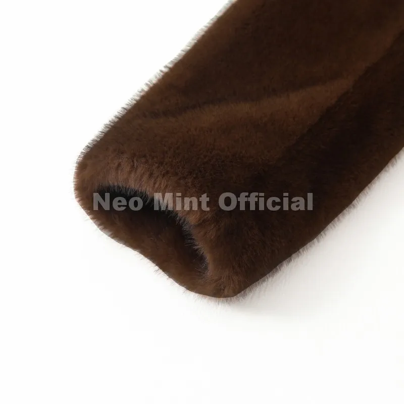 Neo Mint Cool Street Girls Fashion Brown Faux Fur Jacket Women Luxury Fake Mink Fur Coat 2025 Autumn Winter Warm Short Overcoat