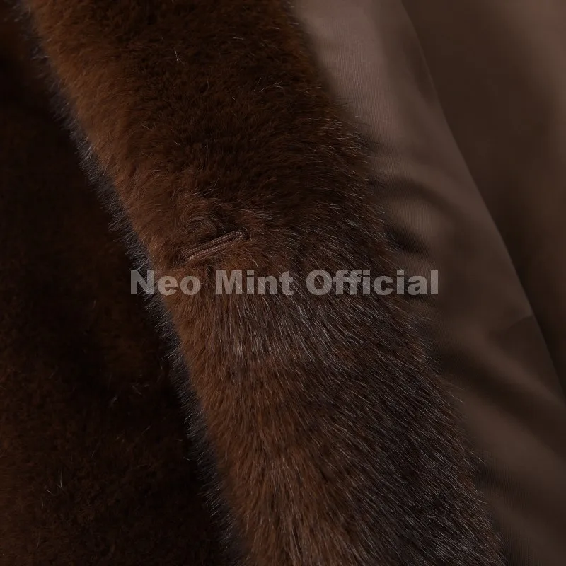 Neo Mint Cool Street Girls Fashion Brown Faux Fur Jacket Women Luxury Fake Mink Fur Coat 2025 Autumn Winter Warm Short Overcoat