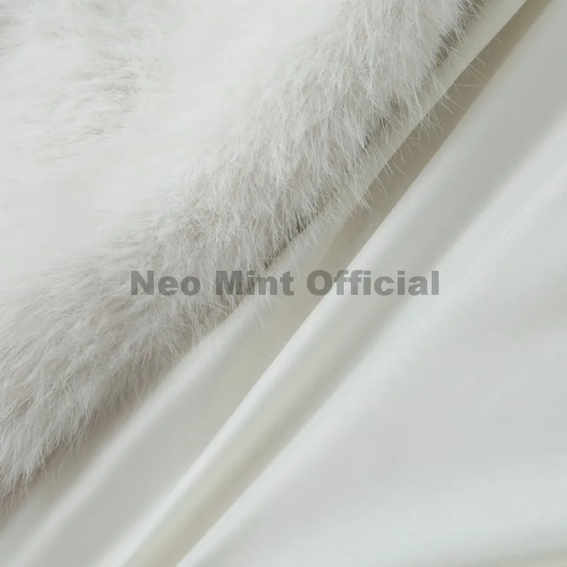 Neo Mint Winter 2025 Pure White Mountain Fashion Hooded Cropped Faux Fur Coat Women Fluffy Eco Fox Fur Jacket Girls Hot Overcoat