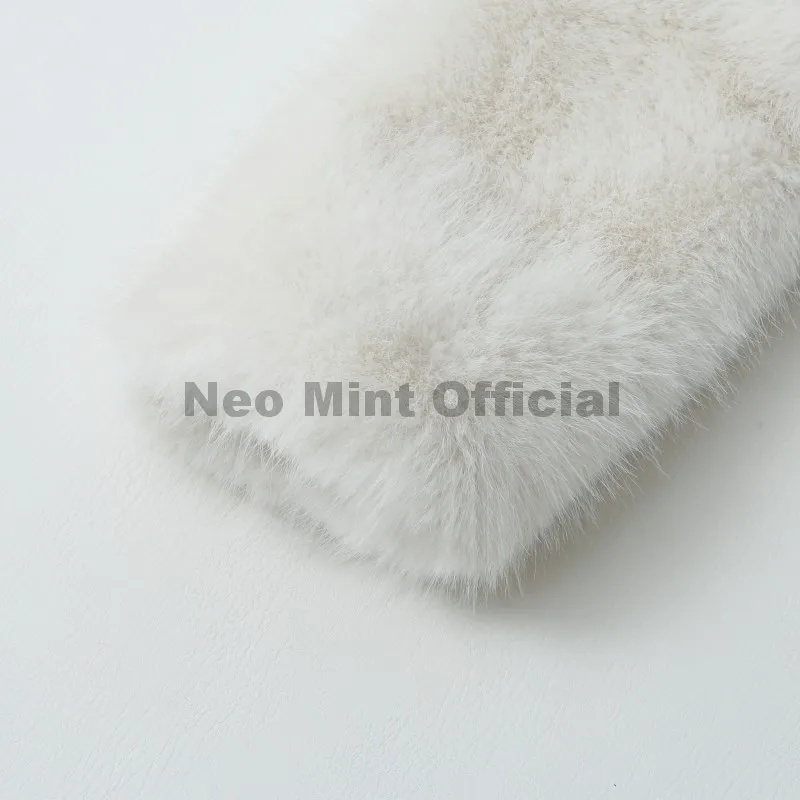 Neo Mint Winter 2025 Pure White Mountain Fashion Hooded Cropped Faux Fur Coat Women Fluffy Eco Fox Fur Jacket Girls Hot Overcoat