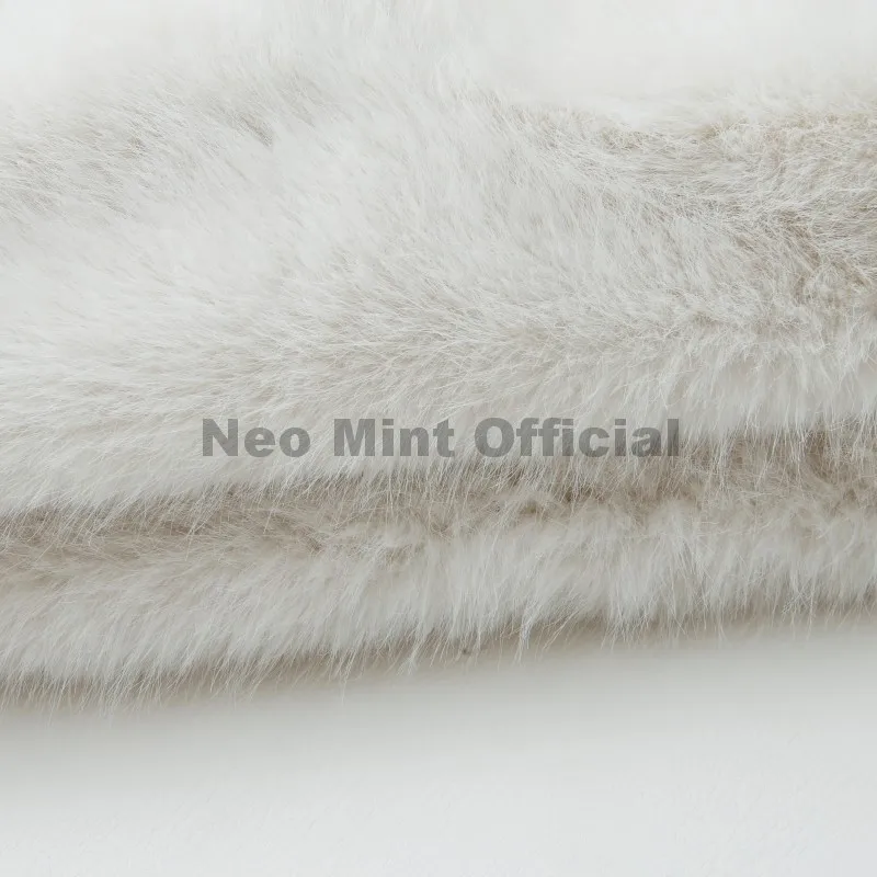 Neo Mint Winter 2025 Pure White Mountain Fashion Hooded Cropped Faux Fur Coat Women Fluffy Eco Fox Fur Jacket Girls Hot Overcoat