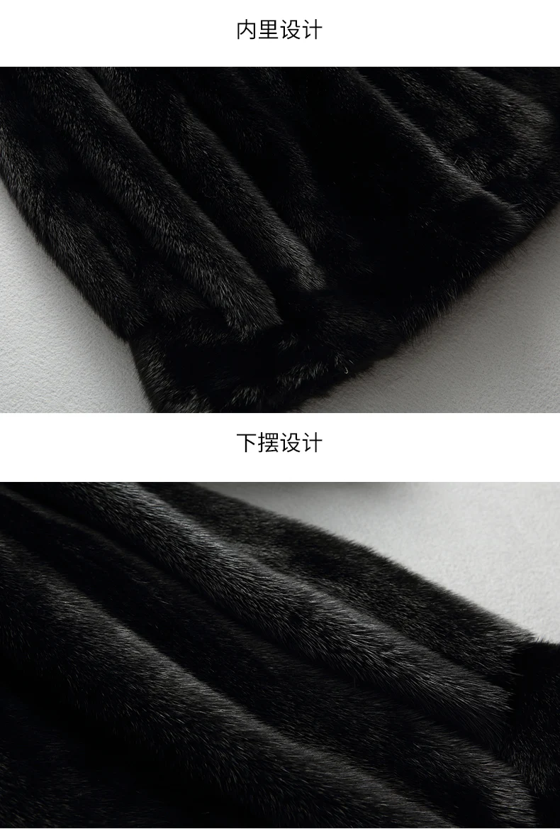 Lautaro Winter Luxury Long Black Faux Mink Fur Coat Women with Hood Long Sleeve Elegant Thick Warm Fluffy Furry Jacket 6xl 7xl