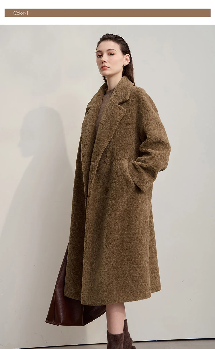Amii Fur Coat 2025 Winter New Minimalist Double Breasted Women's Fur Coat Loose Warm Elegance Versatile Fur Jacket Long 12524034