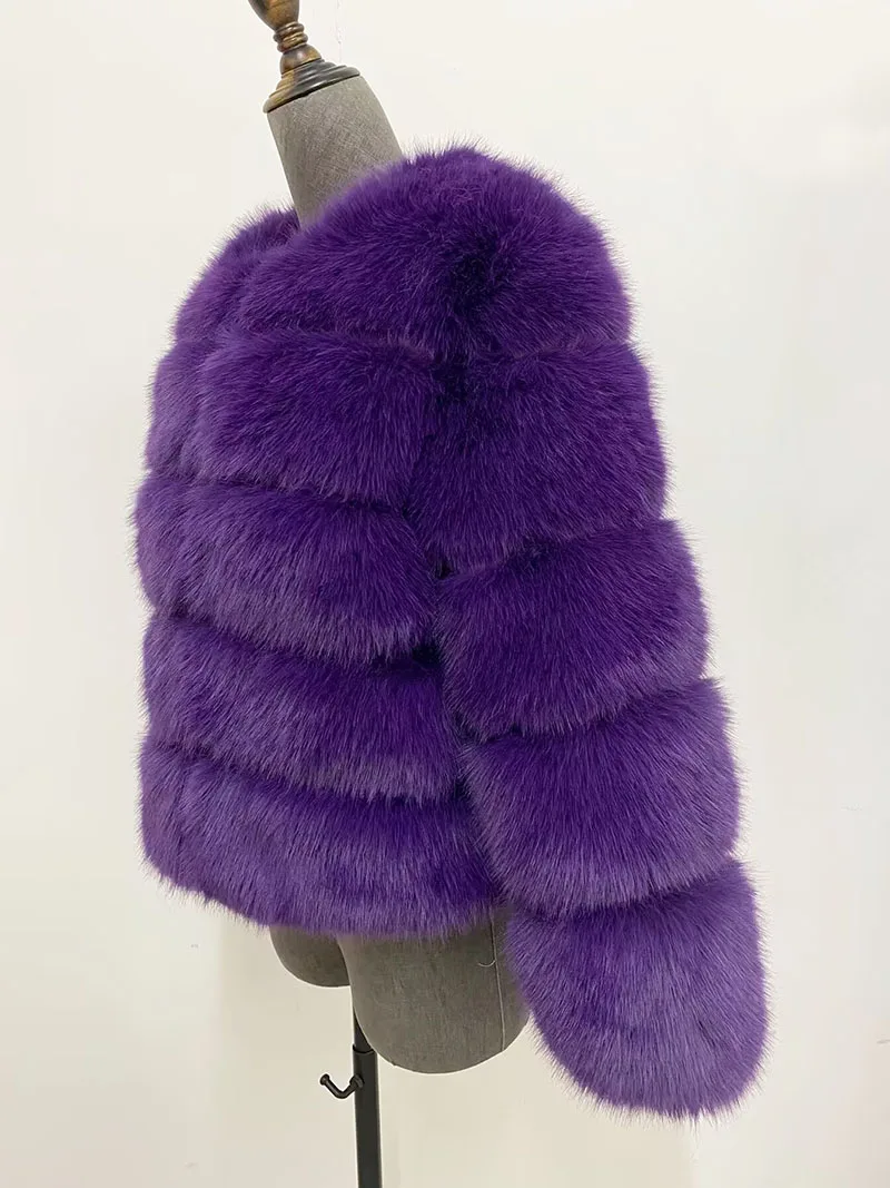 ZADORIN Long Sleeve Faux Fox Fur Coat Women Winter Fashion Thick Warm Fur Coats Outerwear Fake Fur Jacket Woman Clothing