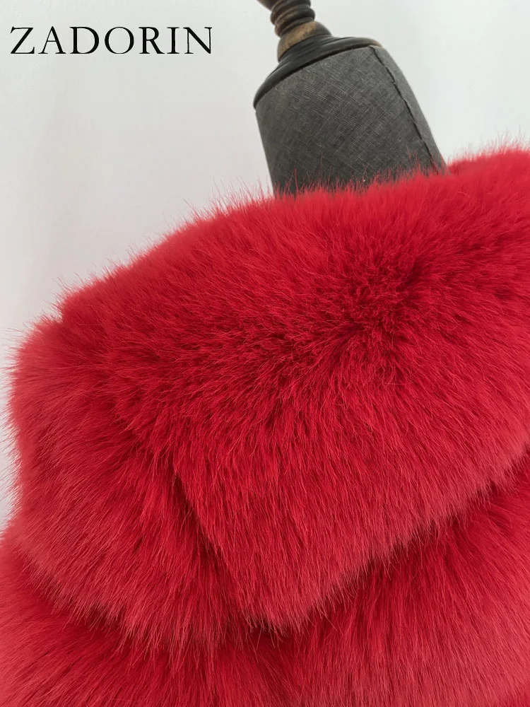 ZADORIN Long Sleeve Faux Fox Fur Coat Women Winter Fashion Thick Warm Fur Coats Outerwear Fake Fur Jacket Woman Clothing