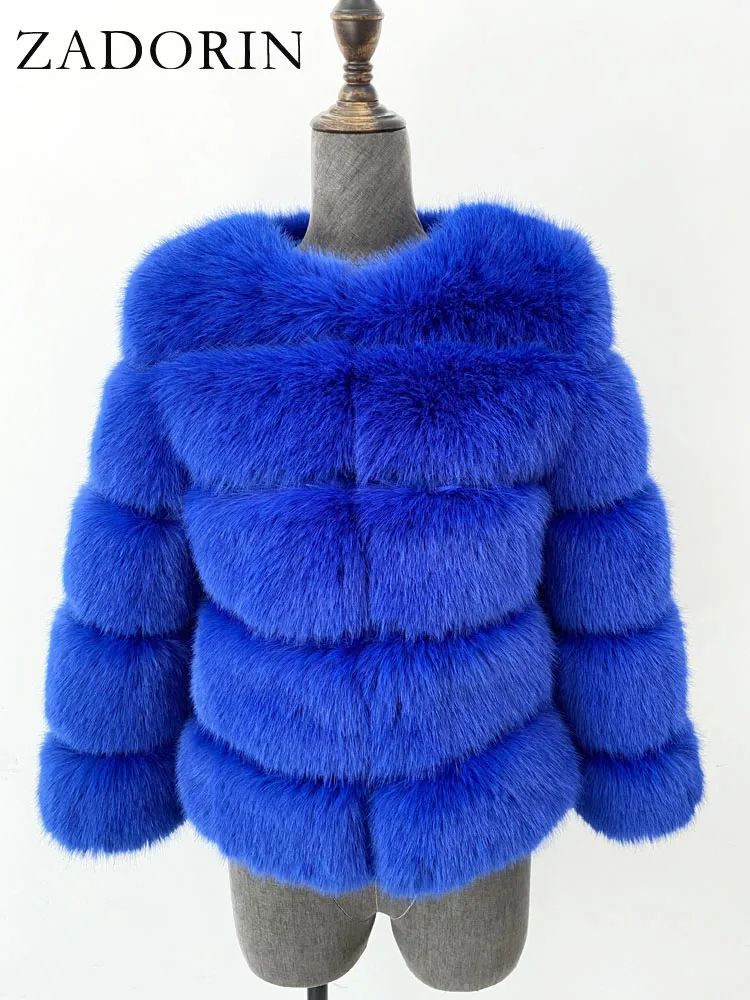ZADORIN Long Sleeve Faux Fox Fur Coat Women Winter Fashion Thick Warm Fur Coats Outerwear Fake Fur Jacket Woman Clothing