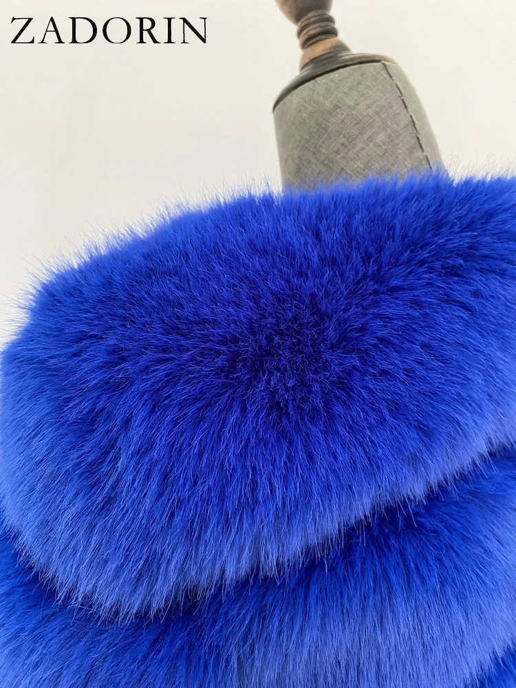 ZADORIN Long Sleeve Faux Fox Fur Coat Women Winter Fashion Thick Warm Fur Coats Outerwear Fake Fur Jacket Woman Clothing