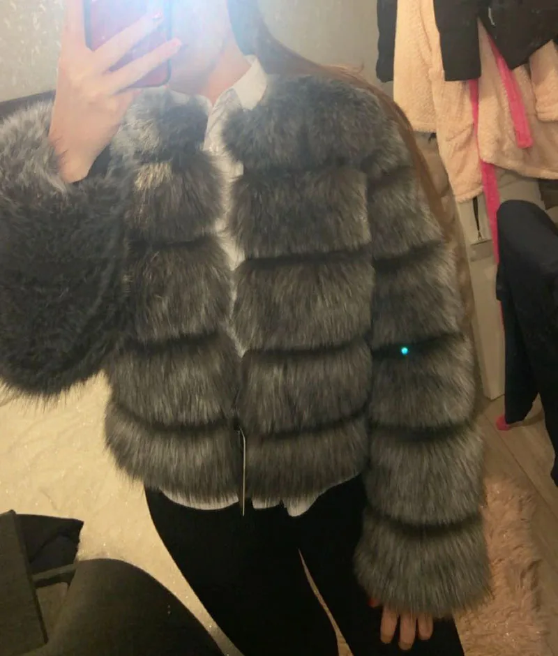 ZADORIN Long Sleeve Faux Fox Fur Coat Women Winter Fashion Thick Warm Fur Coats Outerwear Fake Fur Jacket Woman Clothing