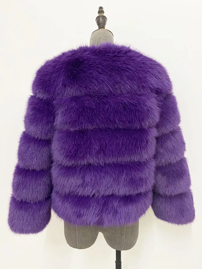 ZADORIN Long Sleeve Faux Fox Fur Coat Women Winter Fashion Thick Warm Fur Coats Outerwear Fake Fur Jacket Woman Clothing