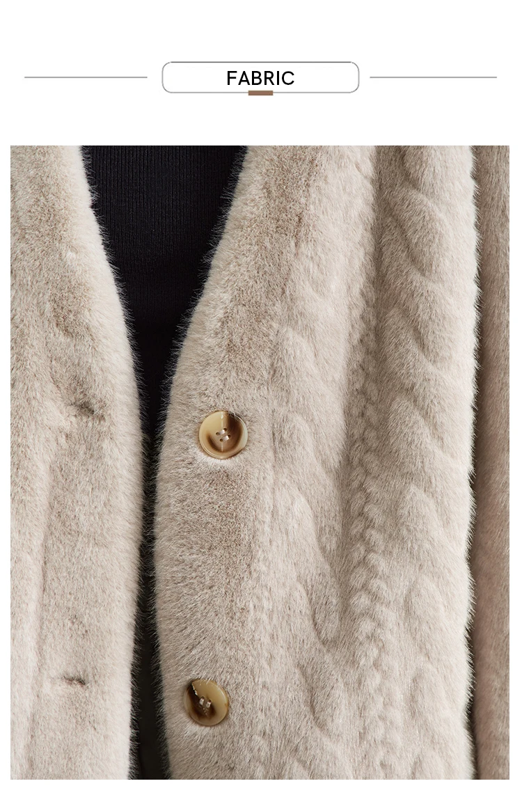 AMII Minimalist Fur Coats Woman 2026 Winter New Warm V-neck Pocket Women's Clothing Elegant Female Long Fur Outerwear 12424023