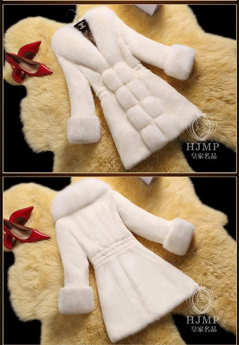 Vintage 2026 New Autumn Winter Female Mid-Long Fleece Overcoat Faux Fur Fox Fur Collar Mink Fur Coat Thicken Elegant 408