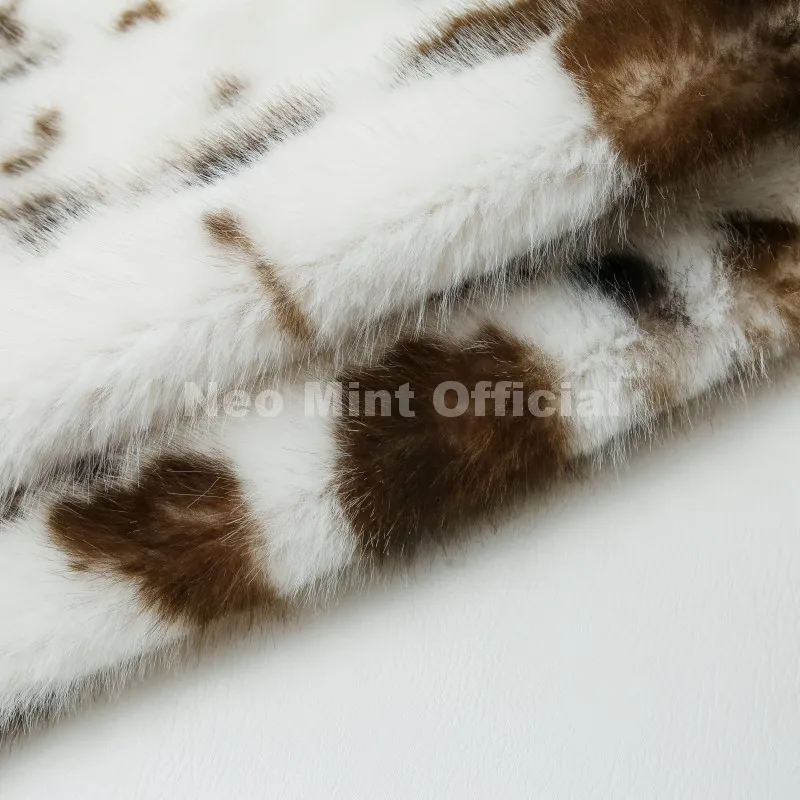 Neo Mint New 2025 Luxury Hot Brand Fashion Cow Print Long Faux Fur Coat Jacket Women Winter Thick Warm Outerwear Fluffy Overcoat