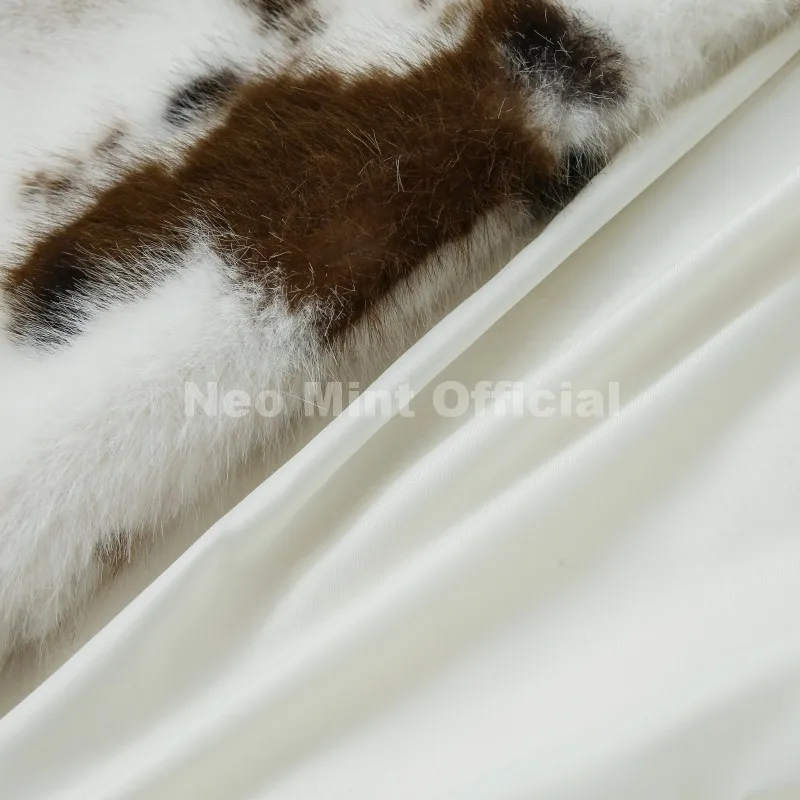 Neo Mint New 2025 Luxury Hot Brand Fashion Cow Print Long Faux Fur Coat Jacket Women Winter Thick Warm Outerwear Fluffy Overcoat