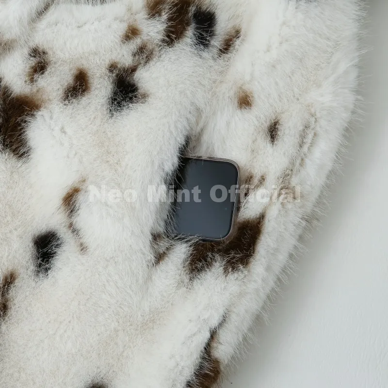 Neo Mint New 2025 Luxury Hot Brand Fashion Cow Print Long Faux Fur Coat Jacket Women Winter Thick Warm Outerwear Fluffy Overcoat