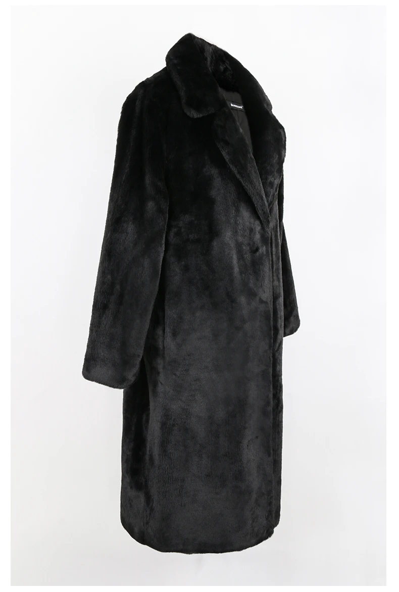 Nerazzurri Winter Clothes Women 2022 Long Thick Warm Soft Colored Fluffy Big Size Faux Rex Rabbit Fur Coat Women Lapel 4xl 5xl