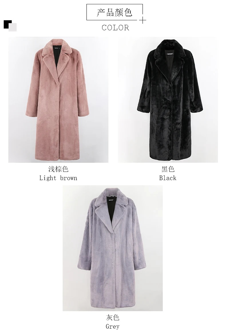 Nerazzurri Winter Clothes Women 2022 Long Thick Warm Soft Colored Fluffy Big Size Faux Rex Rabbit Fur Coat Women Lapel 4xl 5xl