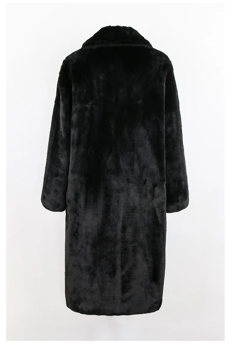 Nerazzurri Winter Clothes Women 2022 Long Thick Warm Soft Colored Fluffy Big Size Faux Rex Rabbit Fur Coat Women Lapel 4xl 5xl