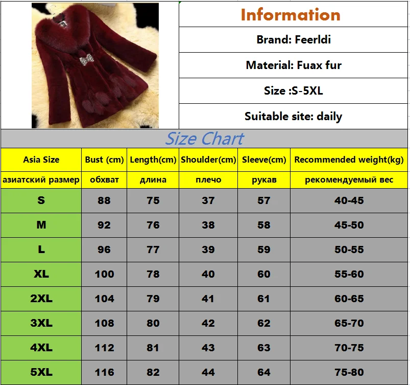Black Winter Fur Coat for Women New Outwears Top Quality Med-Length Imitation Mink Fur Jackets Faux Fur Windbreaker Overcoat