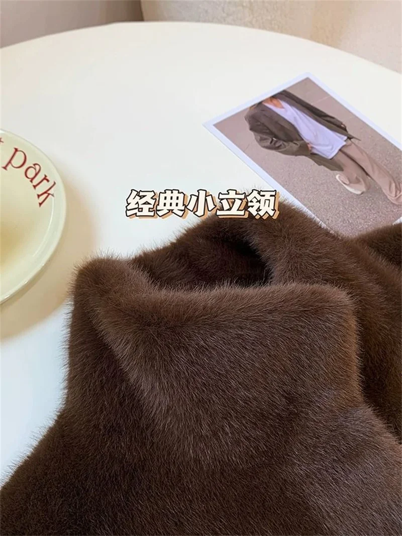 New 2027Fur Jacket Fashion Short Mink Coat High-Quality Mink Fur Coat Women Autumn Winter Temperament Mao Mao Outwear Ladies Top