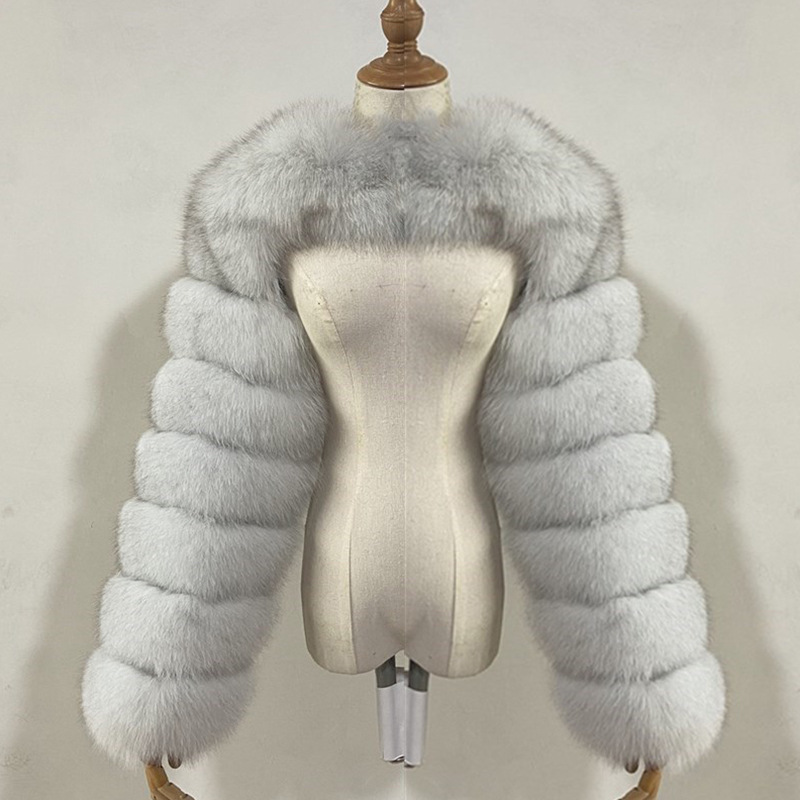2023 Winter Warm Clothes Pink Black Faux Fur Coat Fluffy Jacket Women Cropped Tops Long Sleeves Winter White Coat Wholesale