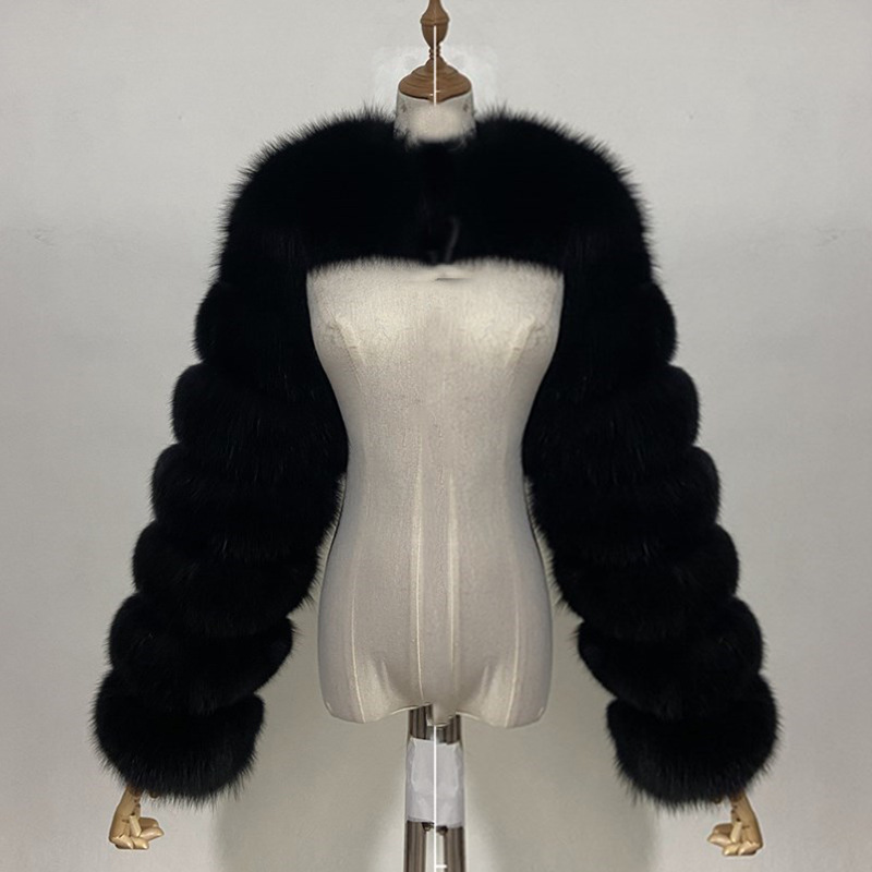 2023 Winter Warm Clothes Pink Black Faux Fur Coat Fluffy Jacket Women Cropped Tops Long Sleeves Winter White Coat Wholesale