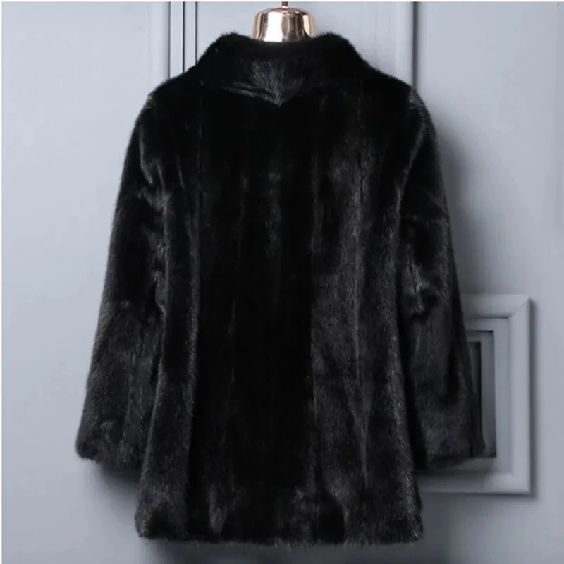 Women's Mink Coat 2027 Winter New Fashion Faux Fur Coat Black Stand Collar Fur Jacket Female Loose Warm Thick Parka Overcoat 9XL