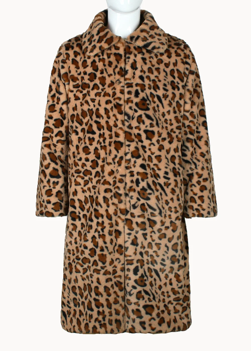 Autumn and Winter New Men's Square Collar Imitation Fur Long Coat Coat Men's Zebra Pattern