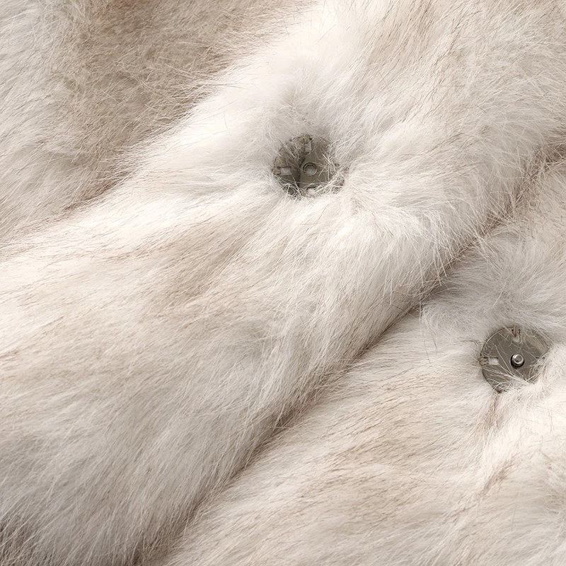 Neo Mint 2024 Winter Faux Fur Coat Women Brand Fashion Fluffy Fox Fur Outerwear Overcoat Girl Street Style Furry Warm Jacket