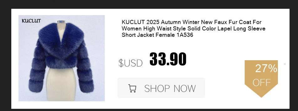 KUCLUT 2025 Winter New Fashion Faux Fox Fur Knitted Coat With Hood For Women High Quality Solid Color Jacket Female 1A1189