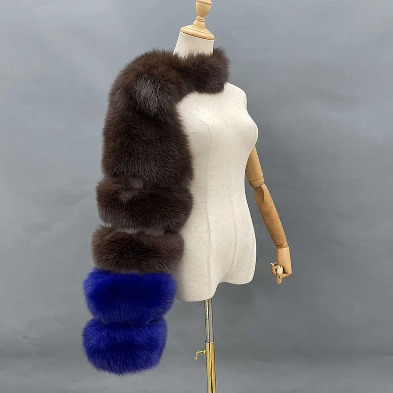 KUCLUT 2025 New Autumn Winter Spliced Contrast Color Faux Fur Coat For Women High Quality Long Sleeve Shawl Jacket Female 1A1142