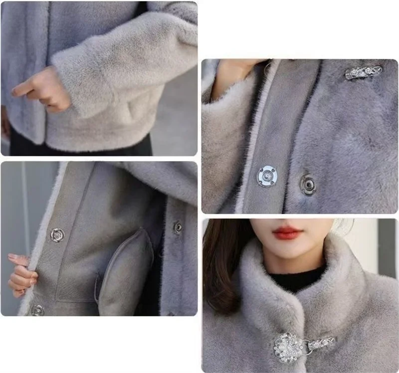 Explosions Fur Coat Women 2025 Autumn Winter New Mink Velvet Jacket Short Fur Integration Outcoat Fashion Overcoat Ladies Tops