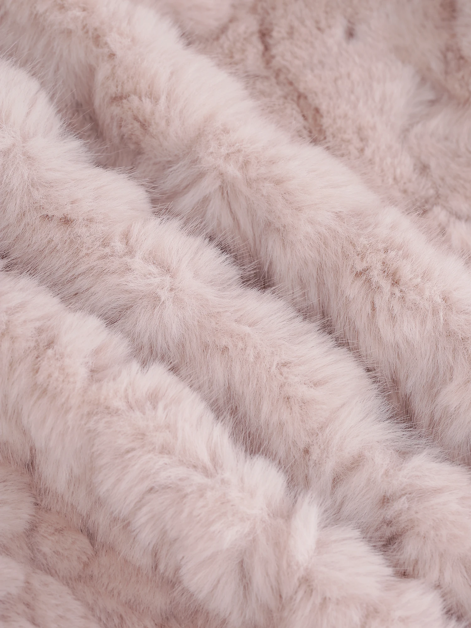 XIAOGULI Women Soft Pink Cropped Faux Fur Jacket Winter Coat Round Neck Korean Style Fluffy Plush Warm Casual Short Outerwear