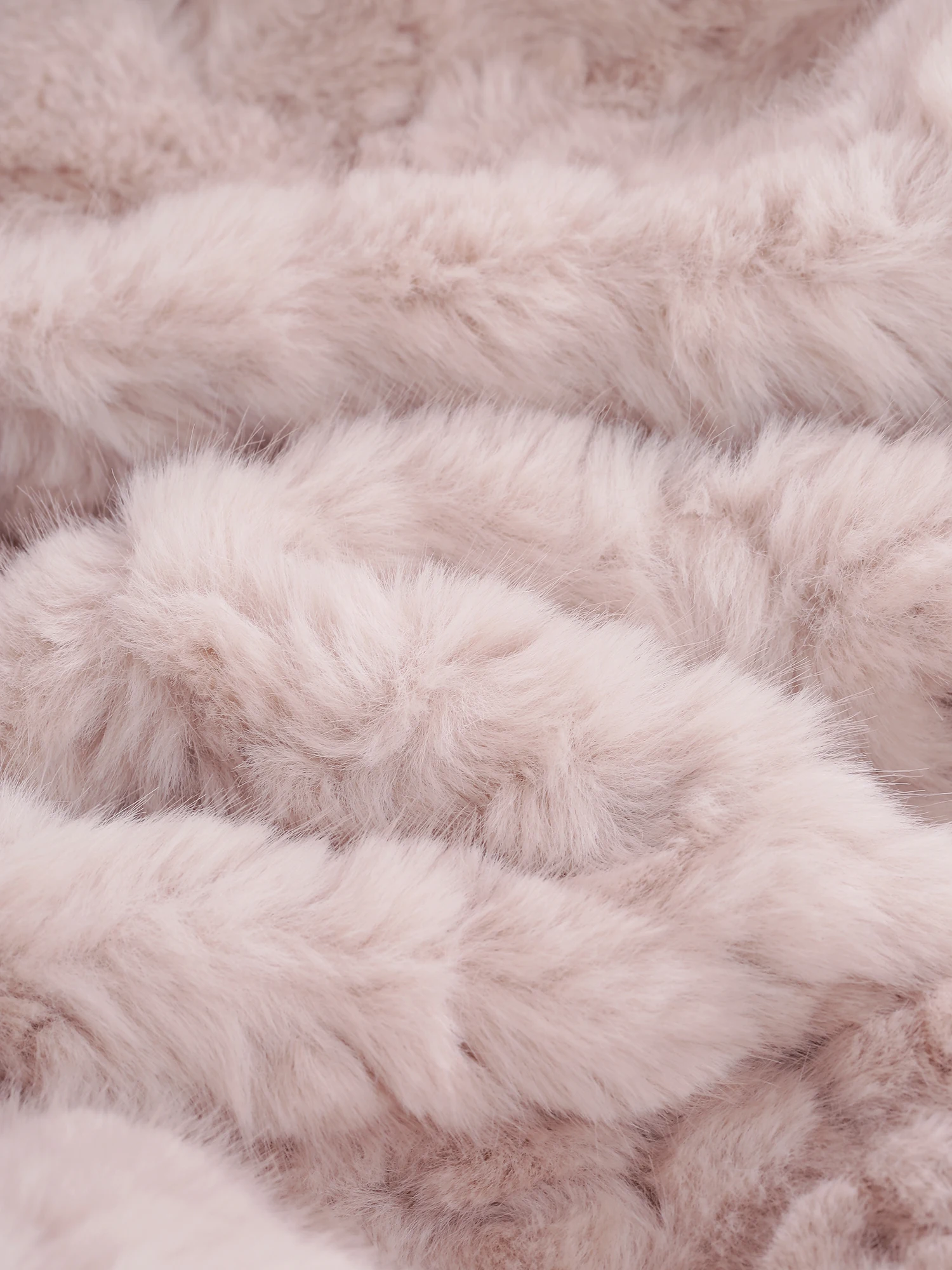 XIAOGULI Women Soft Pink Cropped Faux Fur Jacket Winter Coat Round Neck Korean Style Fluffy Plush Warm Casual Short Outerwear