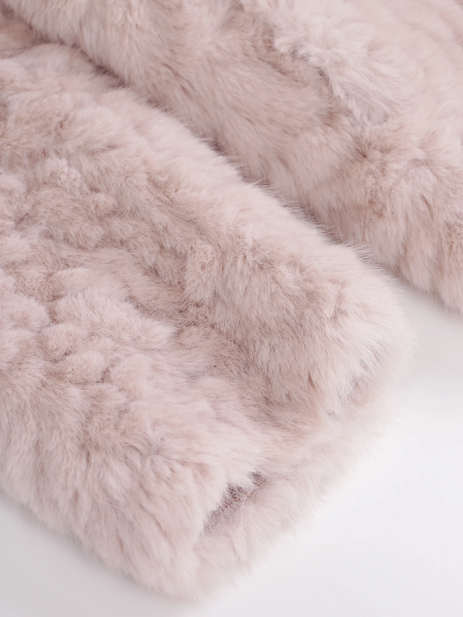 XIAOGULI Women Soft Pink Cropped Faux Fur Jacket Winter Coat Round Neck Korean Style Fluffy Plush Warm Casual Short Outerwear