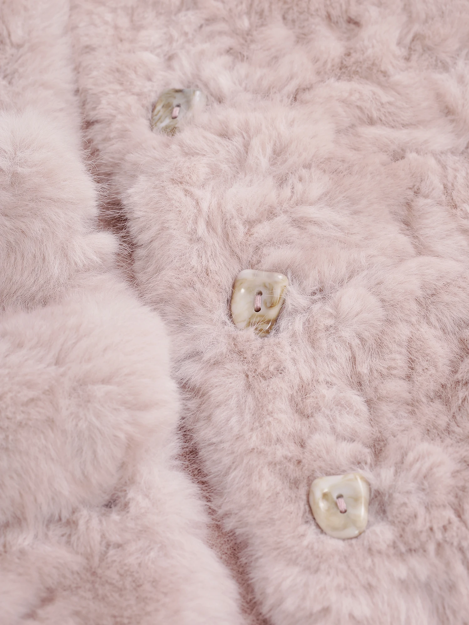 XIAOGULI Women Soft Pink Cropped Faux Fur Jacket Winter Coat Round Neck Korean Style Fluffy Plush Warm Casual Short Outerwear