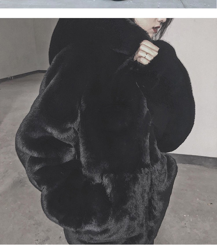 Korean Thickened Mink Velvet Coat Women Winter Clothes New Jacket Version Loose Imitation Rabbit Fur Plush Hooded Fur Coat
