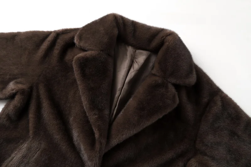 Neo Mint 2024 Winter Luxury Faux Mink Fur Coat Women Iconic Brand Long Outerwear Jacket Crystal Hooks Street Style Warm Overcoat