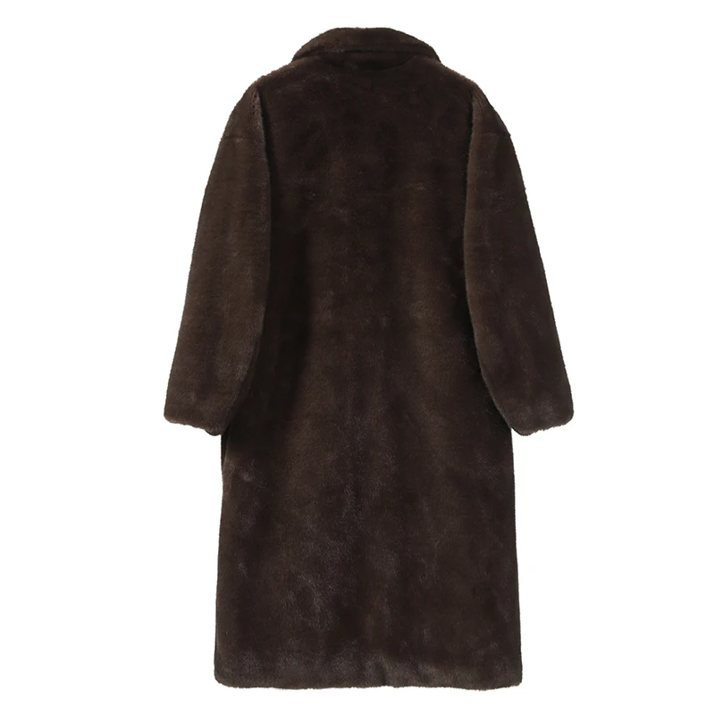 Neo Mint 2024 Winter Luxury Faux Mink Fur Coat Women Iconic Brand Long Outerwear Jacket Crystal Hooks Street Style Warm Overcoat