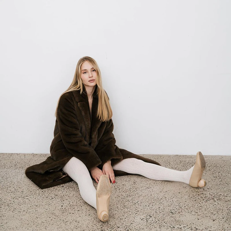 Neo Mint 2024 Winter Luxury Faux Mink Fur Coat Women Iconic Brand Long Outerwear Jacket Crystal Hooks Street Style Warm Overcoat