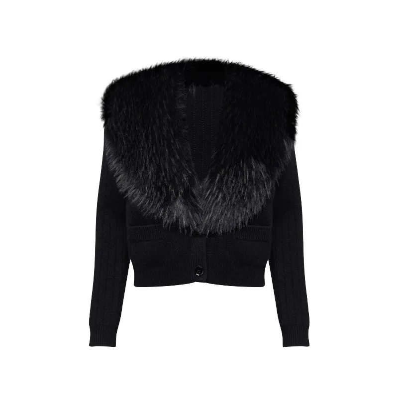 Tuularose Elegant Faux Fur Coats Women's Warm Puffy Slim Long-Sleeve Collared Cardigan Winter Fashion High-Street Women Outwear