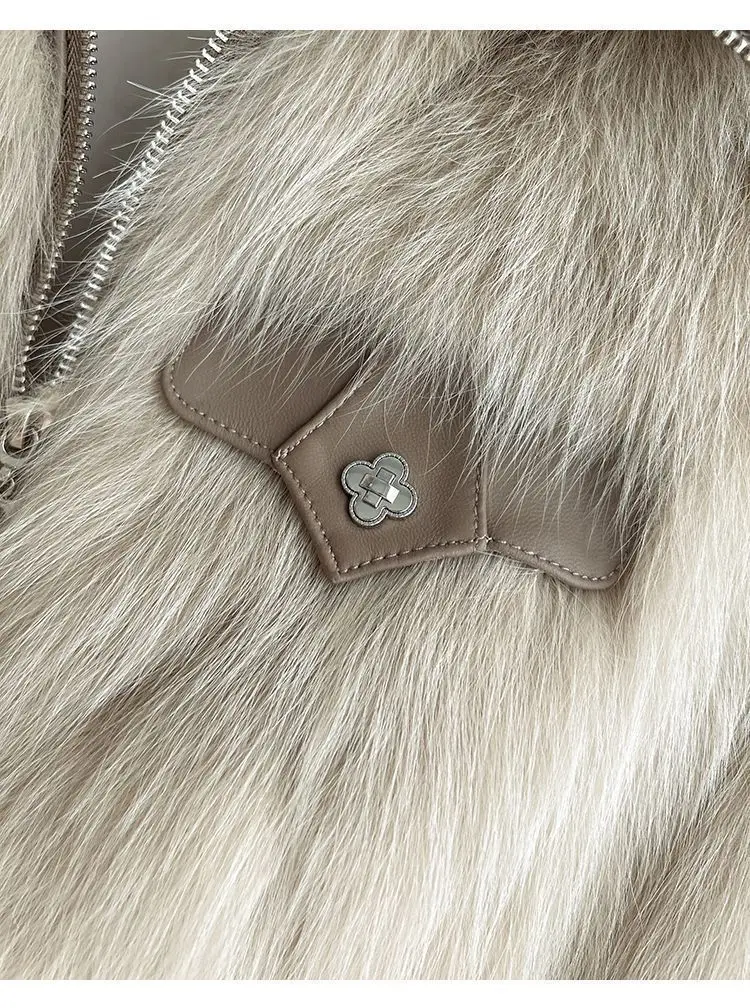 2025 New Autumn Winter Fur Coat Women's Short Lapel Imitation fox fur Long sleeved Korean version Fashion Zipper Thicken Top
