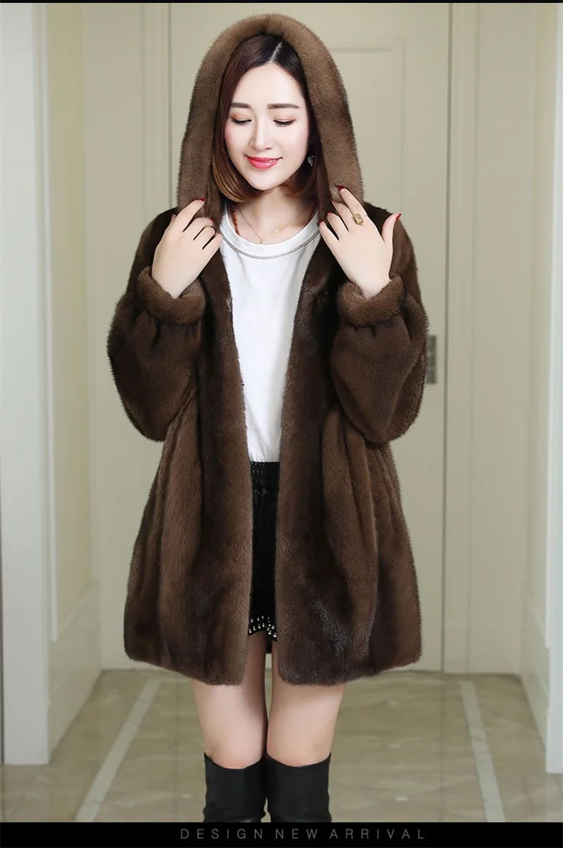 Womemn Faux Fur Coat Women Sheep Shearing Fall Winter Granular Velvet Korean Coat Short Faux Fox Fur Collar Hooded Coat Female