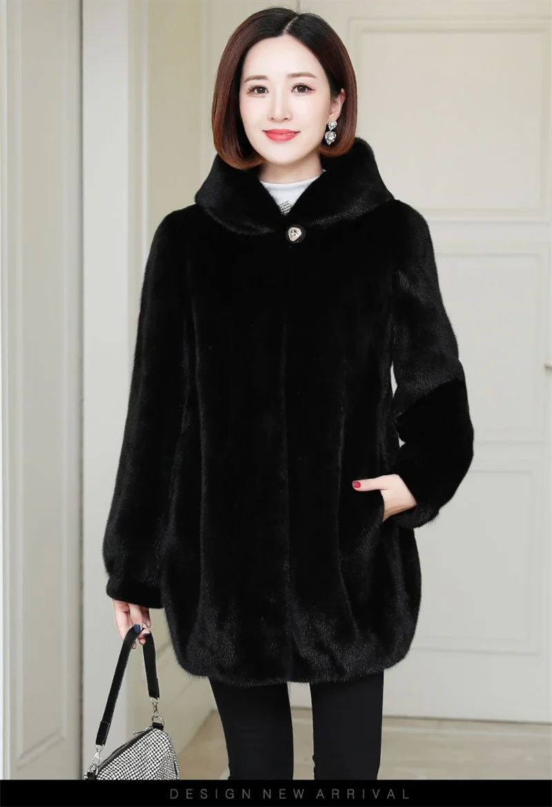 Womemn Faux Fur Coat Women Sheep Shearing Fall Winter Granular Velvet Korean Coat Short Faux Fox Fur Collar Hooded Coat Female
