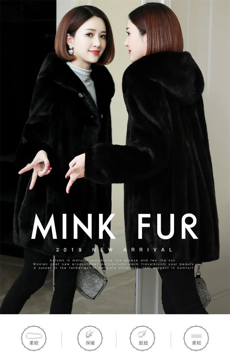 Womemn Faux Fur Coat Women Sheep Shearing Fall Winter Granular Velvet Korean Coat Short Faux Fox Fur Collar Hooded Coat Female