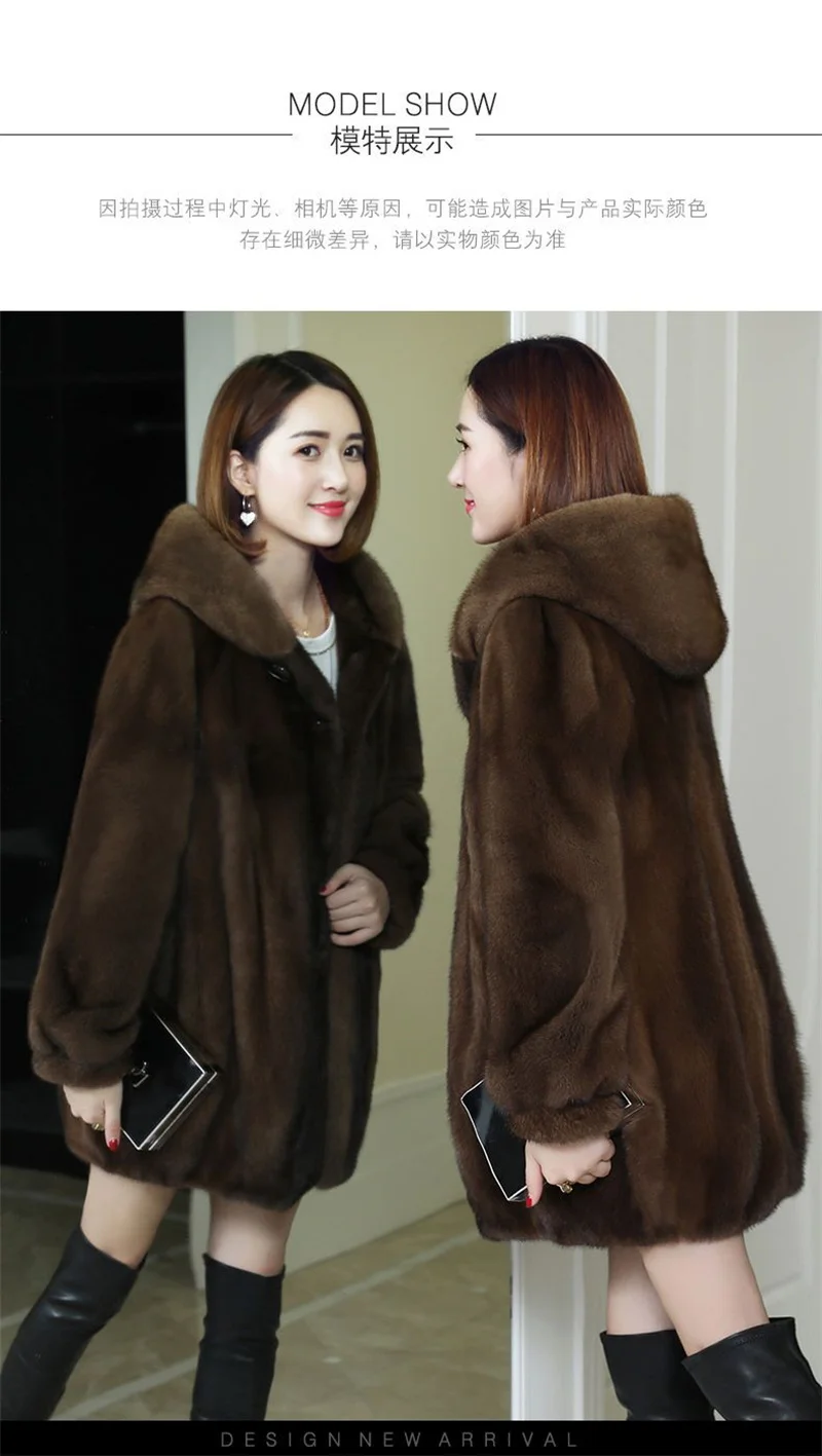 Womemn Faux Fur Coat Women Sheep Shearing Fall Winter Granular Velvet Korean Coat Short Faux Fox Fur Collar Hooded Coat Female