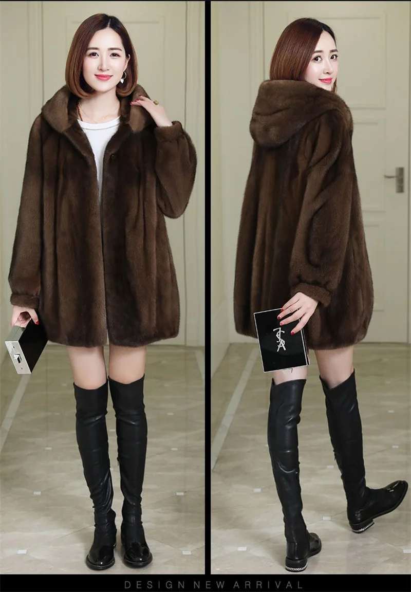 Womemn Faux Fur Coat Women Sheep Shearing Fall Winter Granular Velvet Korean Coat Short Faux Fox Fur Collar Hooded Coat Female