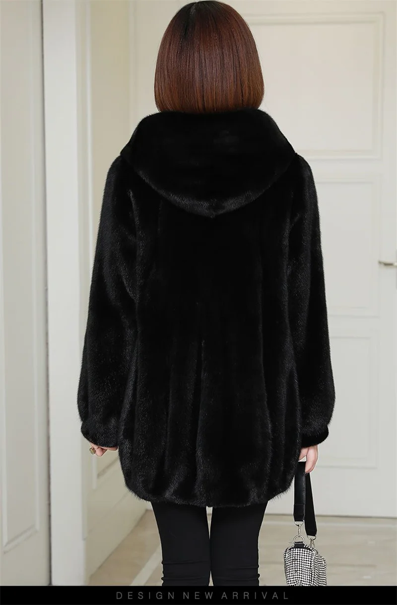 Womemn Faux Fur Coat Women Sheep Shearing Fall Winter Granular Velvet Korean Coat Short Faux Fox Fur Collar Hooded Coat Female
