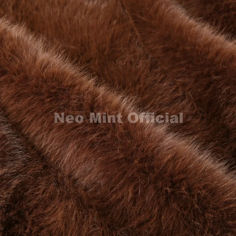 Neo Mint 2025 Winter Hot Brown Belted Faux Fur Coat Women Thick Warm Long Fox Fur Jacket Chic Brand Fashion Girls Furry Overcoat